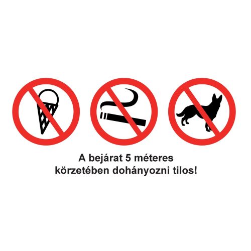 A bejárat 5 méteres körzetében